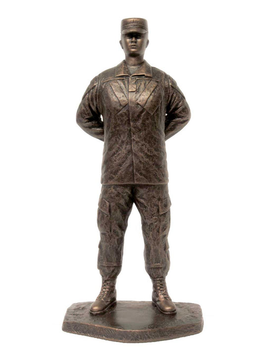 P345.5JR Small Female Parade Rest with Cap Statue